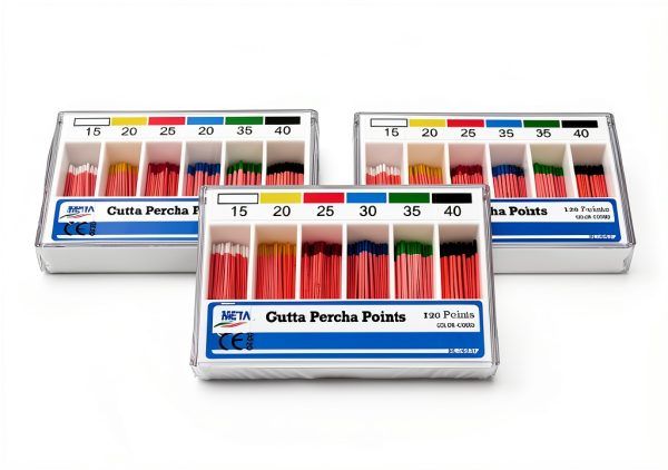 Dental Gutta Percha Points No 15/40 ColorCoded 120 Points 3 Boxes META-0