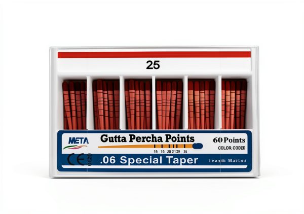 Meta Gutta Percha Points #25 Taper 0.06 Color Coded Endodontic Points-0